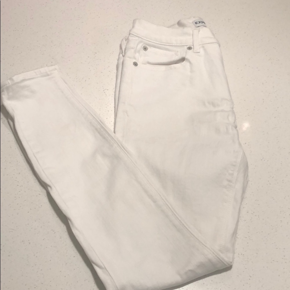 Express mid rise white legging jeans
